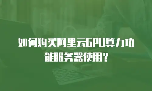 如何购买阿里云GPU算力功能服务器使用？