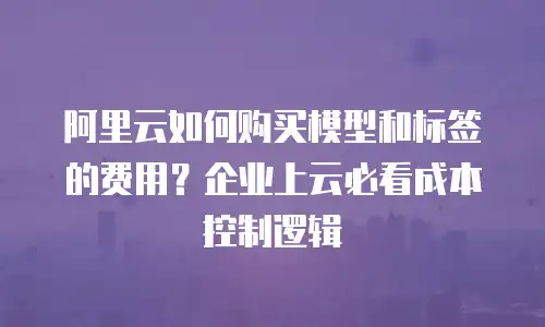阿里云如何购买模型和标签的费用？企业上云必看成本控制逻辑