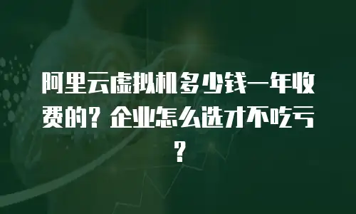 阿里云虚拟机多少钱一年收费的？企业怎么选才不吃亏？