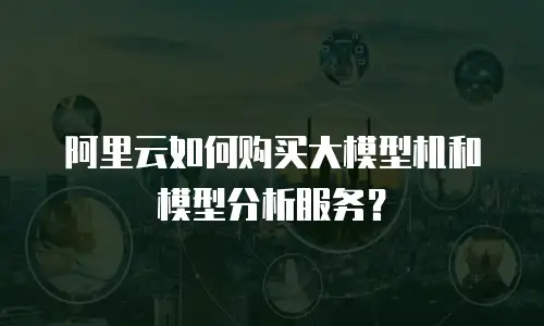 阿里云如何购买大模型机和模型分析服务？