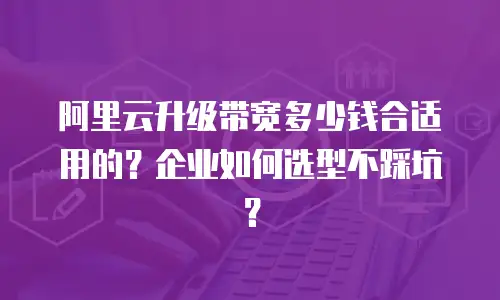 阿里云升级带宽多少钱合适用的？企业如何选型不踩坑？