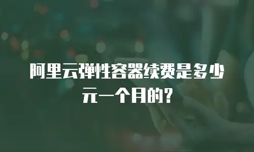 阿里云弹性容器续费是多少元一个月的？