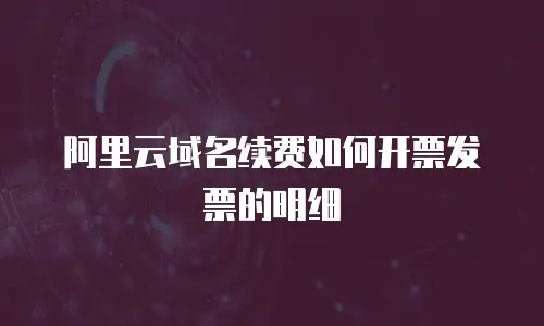 阿里云域名续费如何开票发票的明细