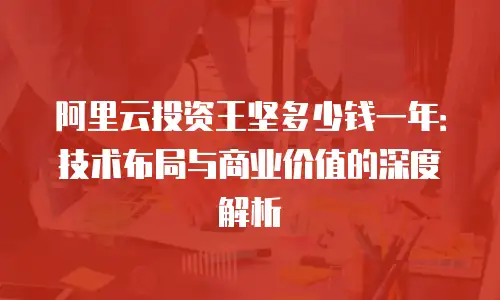 阿里云投资王坚多少钱一年：技术布局与商业价值的深度解析