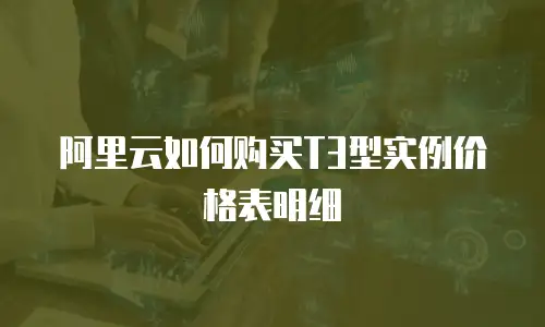 阿里云如何购买T3型实例价格表明细