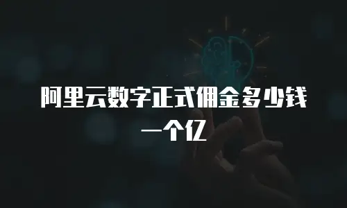 阿里云数字正式佣金多少钱一个亿