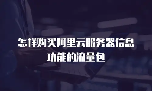 怎样购买阿里云服务器信息功能的流量包