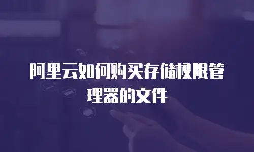 阿里云如何购买存储权限管理器的文件