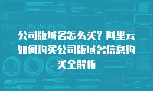 公司版域名怎么买？阿里云如何购买公司版域名信息购买全解析