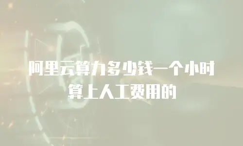 阿里云算力多少钱一个小时 算上人工费用的