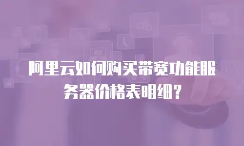 阿里云如何购买带宽功能服务器价格表明细？