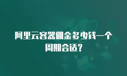 阿里云容器佣金多少钱一个周期合适？