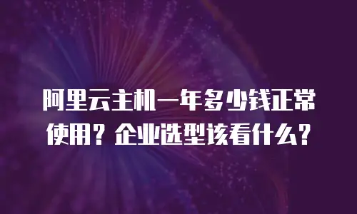 阿里云主机一年多少钱正常使用？企业选型该看什么？