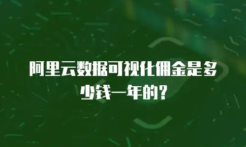 阿里云数据可视化佣金是多少钱一年的？