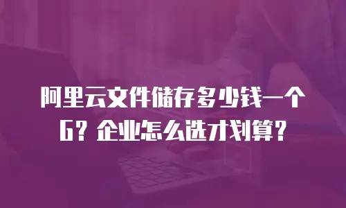 阿里云文件储存多少钱一个G？企业怎么选才划算？