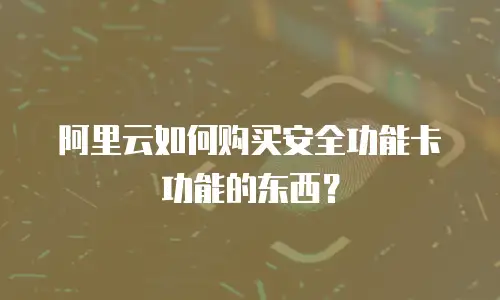 阿里云如何购买安全功能卡功能的东西？