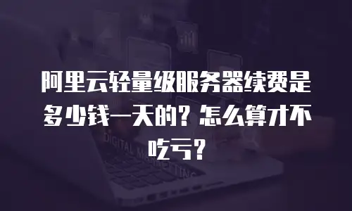 阿里云轻量级服务器续费是多少钱一天的？怎么算才不吃亏？