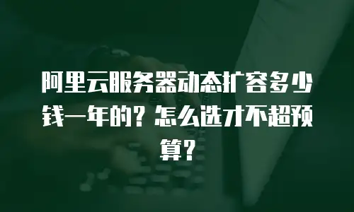 阿里云服务器动态扩容多少钱一年的？怎么选才不超预算？