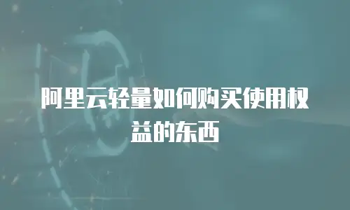 阿里云轻量如何购买使用权益的东西