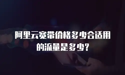 阿里云宽带价格多少合适用的流量是多少？