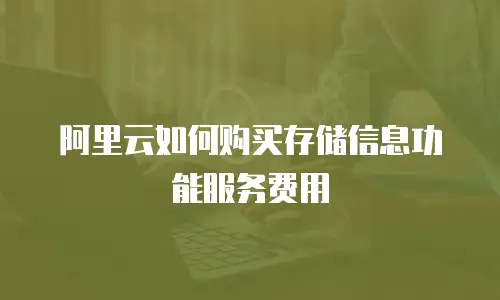 阿里云如何购买存储信息功能服务费用