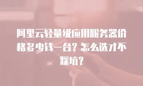 阿里云轻量级应用服务器价格多少钱一台？怎么选才不踩坑？