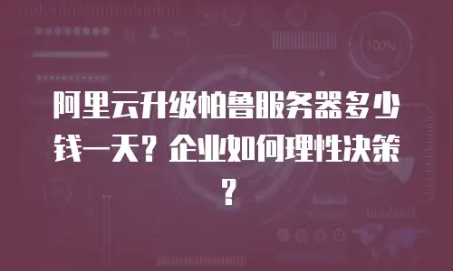 阿里云升级帕鲁服务器多少钱一天？企业如何理性决策？