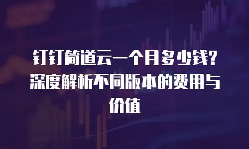 钉钉简道云一个月多少钱？深度解析不同版本的费用与价值