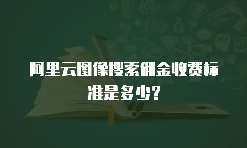 阿里云图像搜索佣金收费标准是多少？