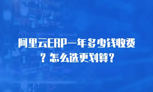 阿里云ERP一年多少钱收费？怎么选更划算？