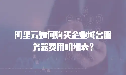 阿里云如何购买企业域名服务器费用明细表？