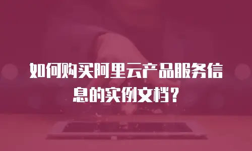 如何购买阿里云产品服务信息的实例文档？