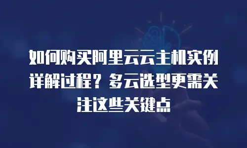 如何购买阿里云云主机实例详解过程？多云选型更需关注这些关键点