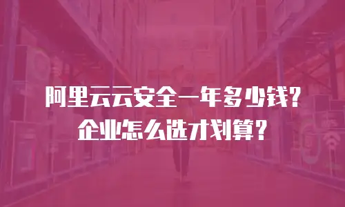 阿里云云安全一年多少钱？企业怎么选才划算？