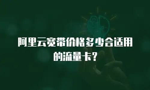 阿里云宽带价格多少合适用的流量卡？
