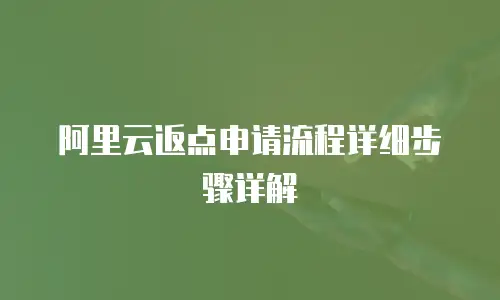 阿里云返点申请流程详细步骤详解