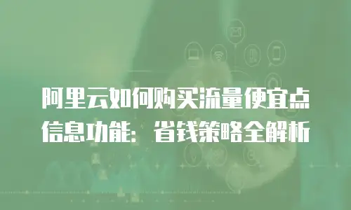 阿里云如何购买流量便宜点信息功能：省钱策略全解析