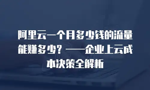 阿里云一个月多少钱的流量能赚多少？——企业上云成本决策全解析