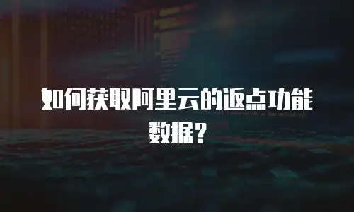 如何获取阿里云的返点功能数据？
