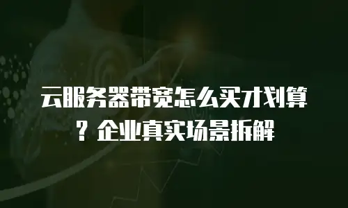 云服务器带宽怎么买才划算？企业真实场景拆解