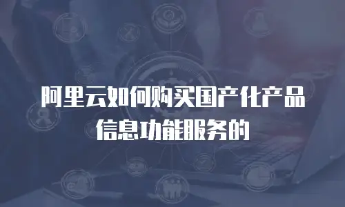 阿里云如何购买国产化产品信息功能服务的