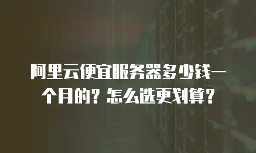 阿里云便宜服务器多少钱一个月的？怎么选更划算？
