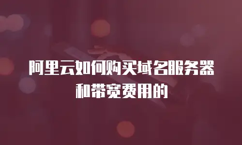 阿里云如何购买域名服务器和带宽费用的