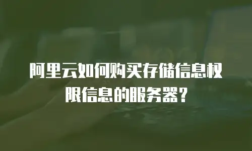 阿里云如何购买存储信息权限信息的服务器？