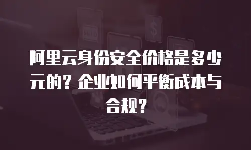 阿里云身份安全价格是多少元的？企业如何平衡成本与合规？