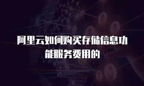 阿里云如何购买存储信息功能服务费用的