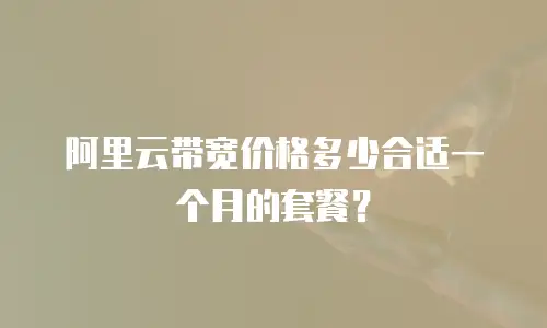 阿里云带宽价格多少合适一个月的套餐？