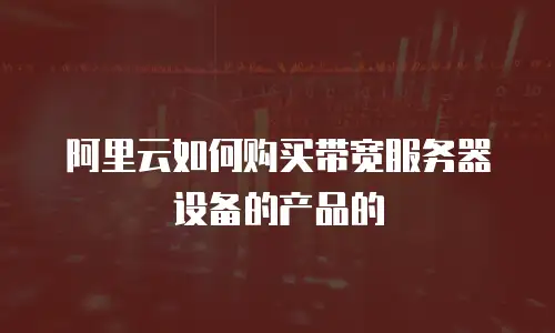 阿里云如何购买带宽服务器设备的产品的