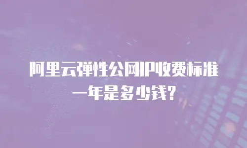 阿里云弹性公网IP收费标准一年是多少钱？