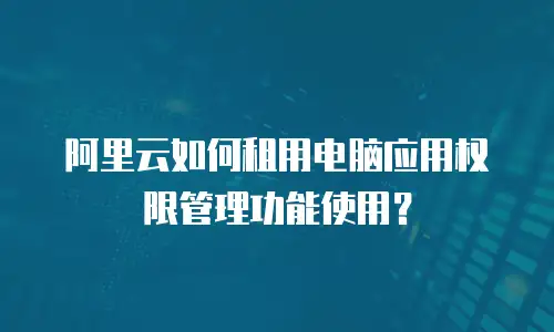 阿里云如何租用电脑应用权限管理功能使用？